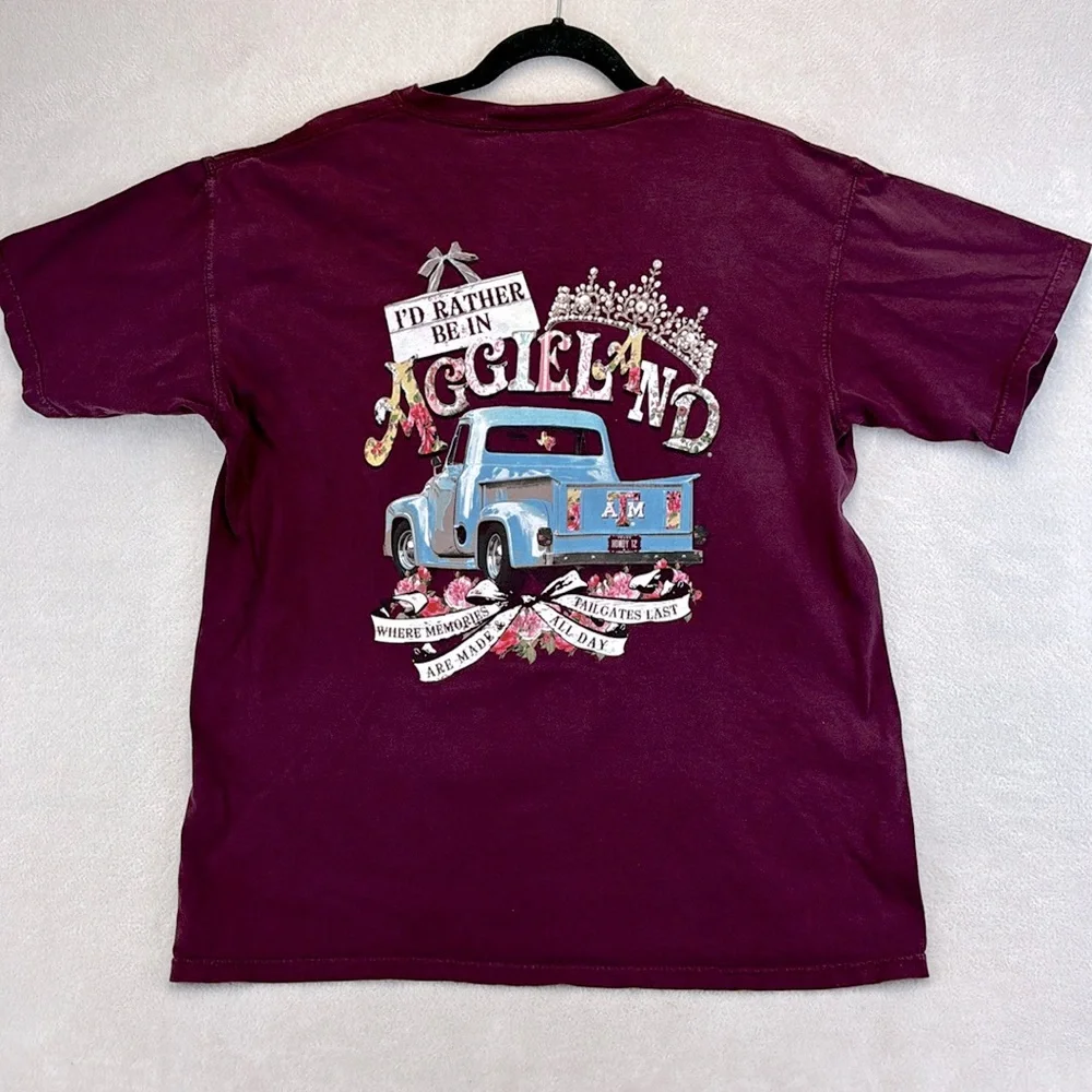 COMFORT COLORS Texas A&M TAMU Aggies T-shirt Size Large